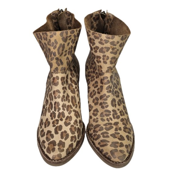 Matissa Premier Leopard Print Suede Leather Ankle Heeled Bootie Shoes Sz 6.5 - Picture 2 of 12